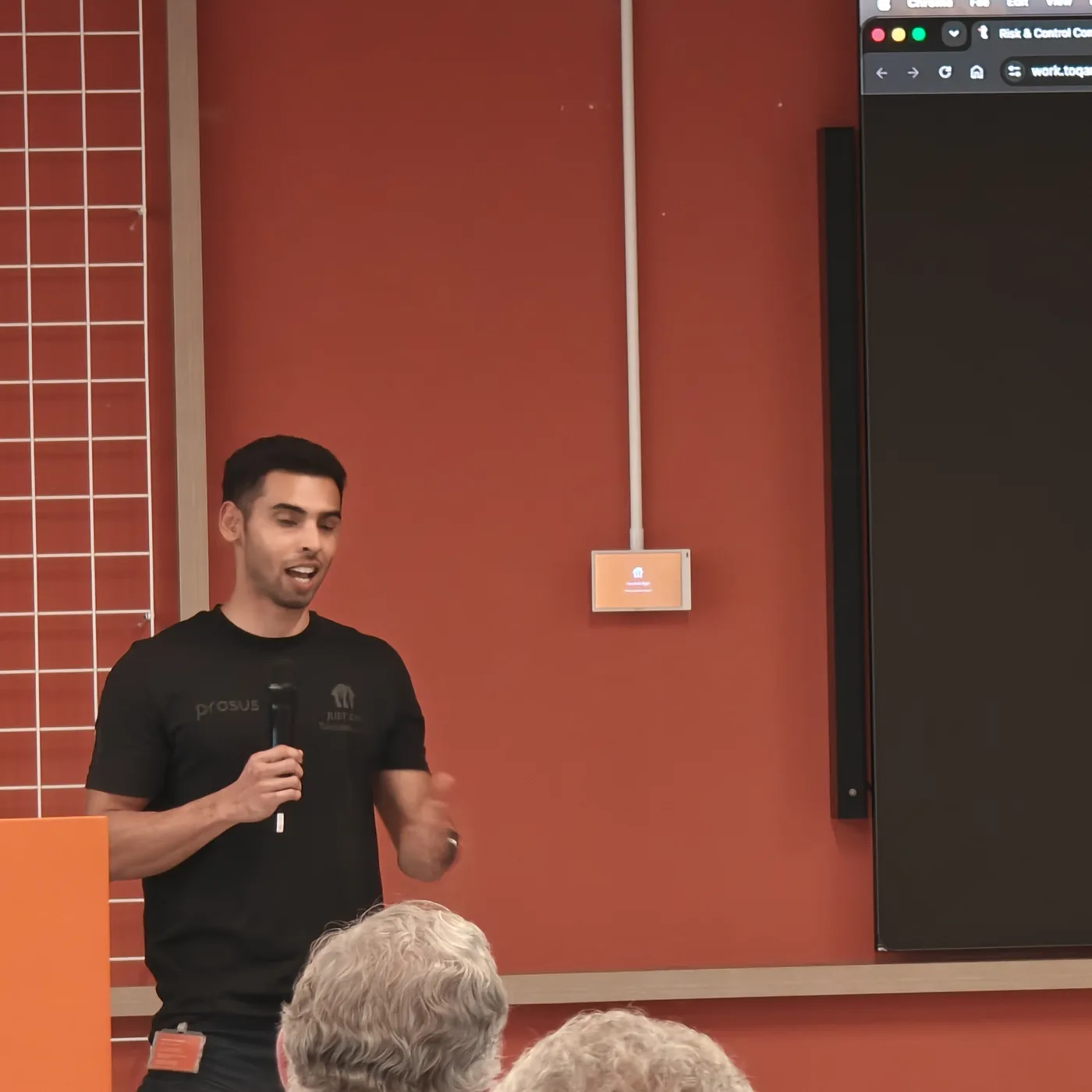 A speaker walking through a risk and control agent