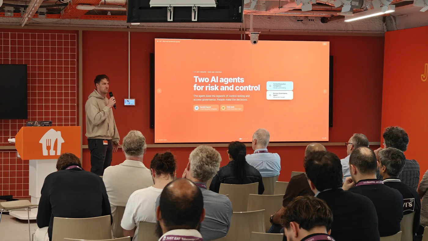 Two AI agents for risk and control, presented to the room