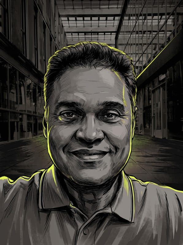 Illustrated portrait of Ben